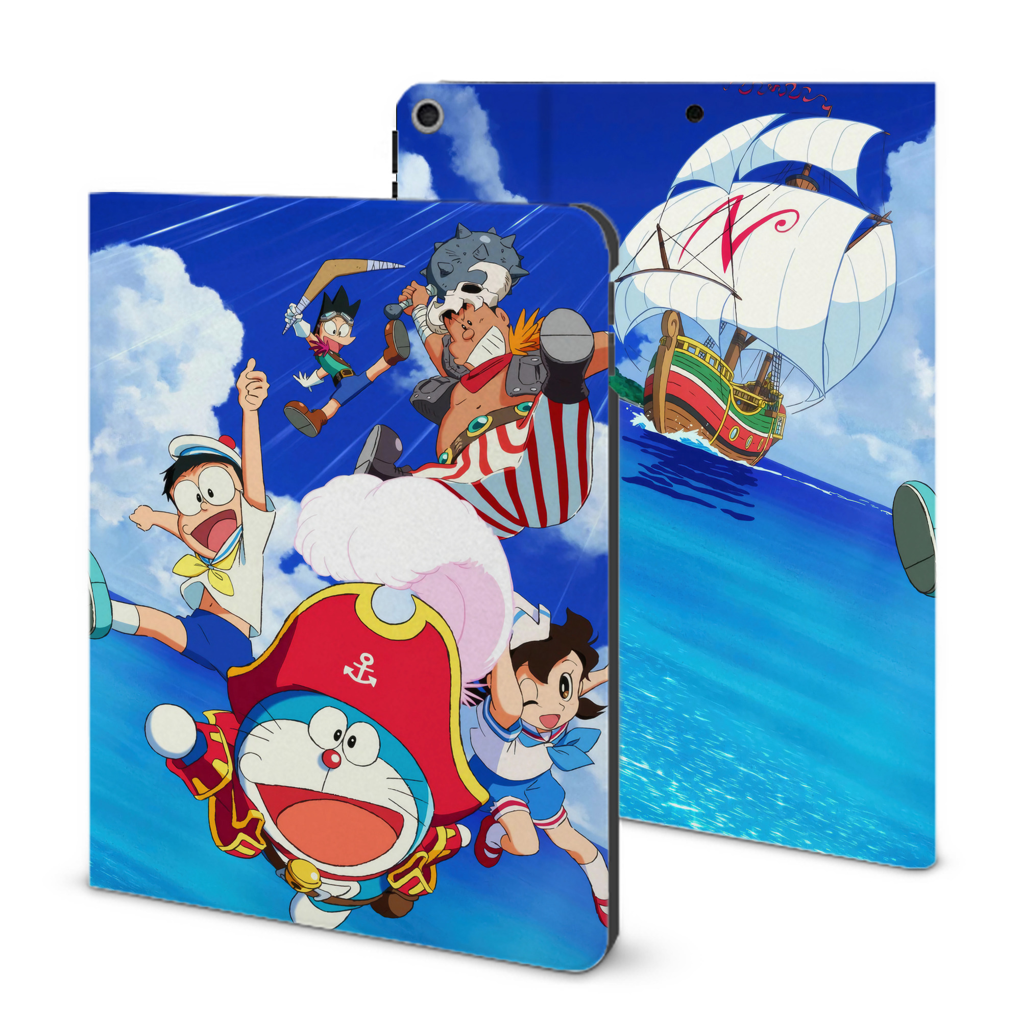 （画像用） ドラえもん Doraemon IPad ケース ブック型 PUレザー TPU 耐衝撃 軽量 薄型 ペン収納なし 全面保護 IPad 各モデル対応